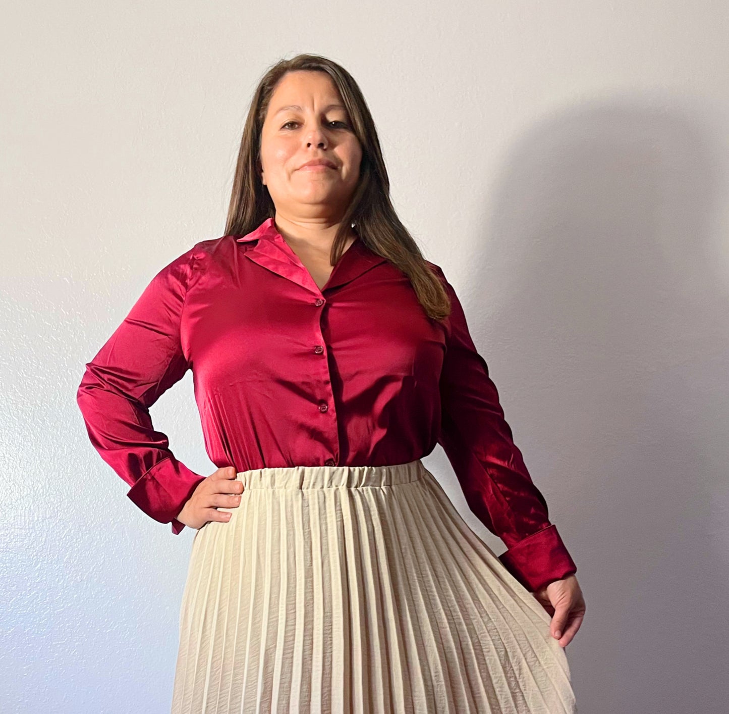 BLUSA COLOR BURGANDI