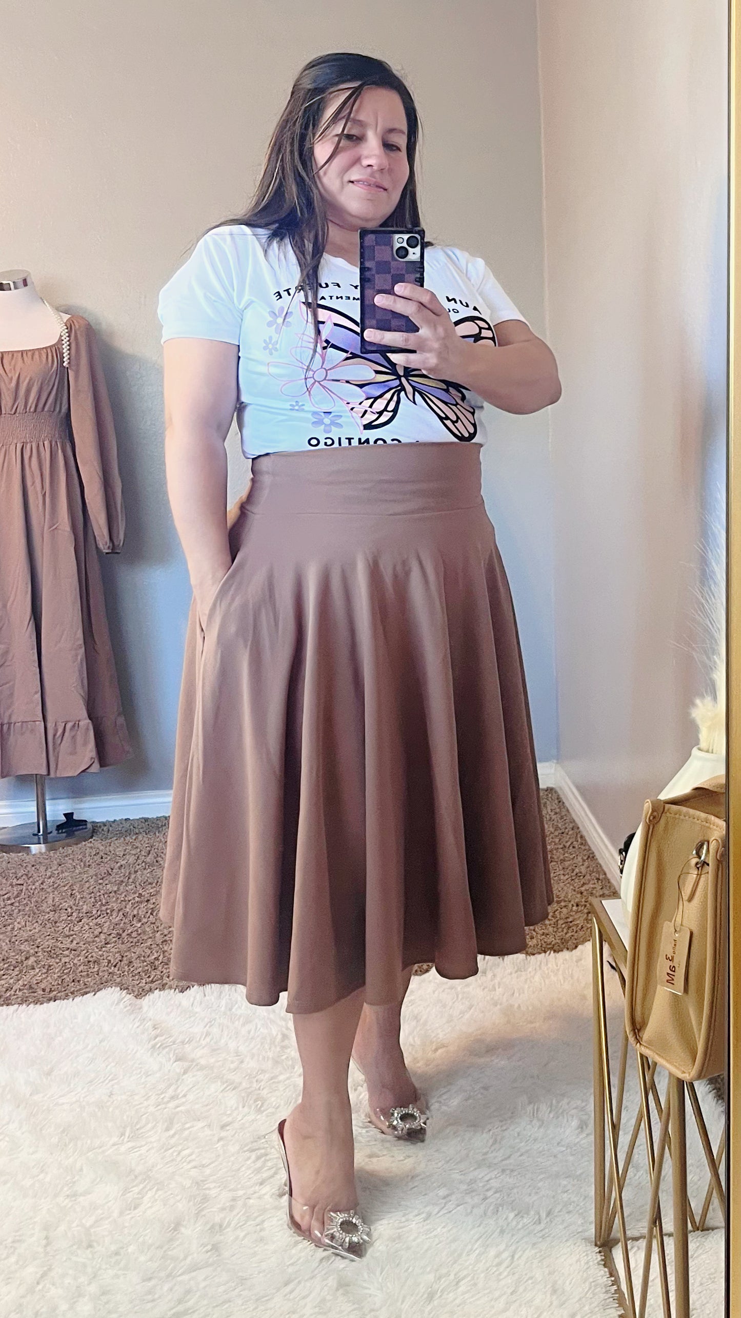 FALDA COLOR CAMEL