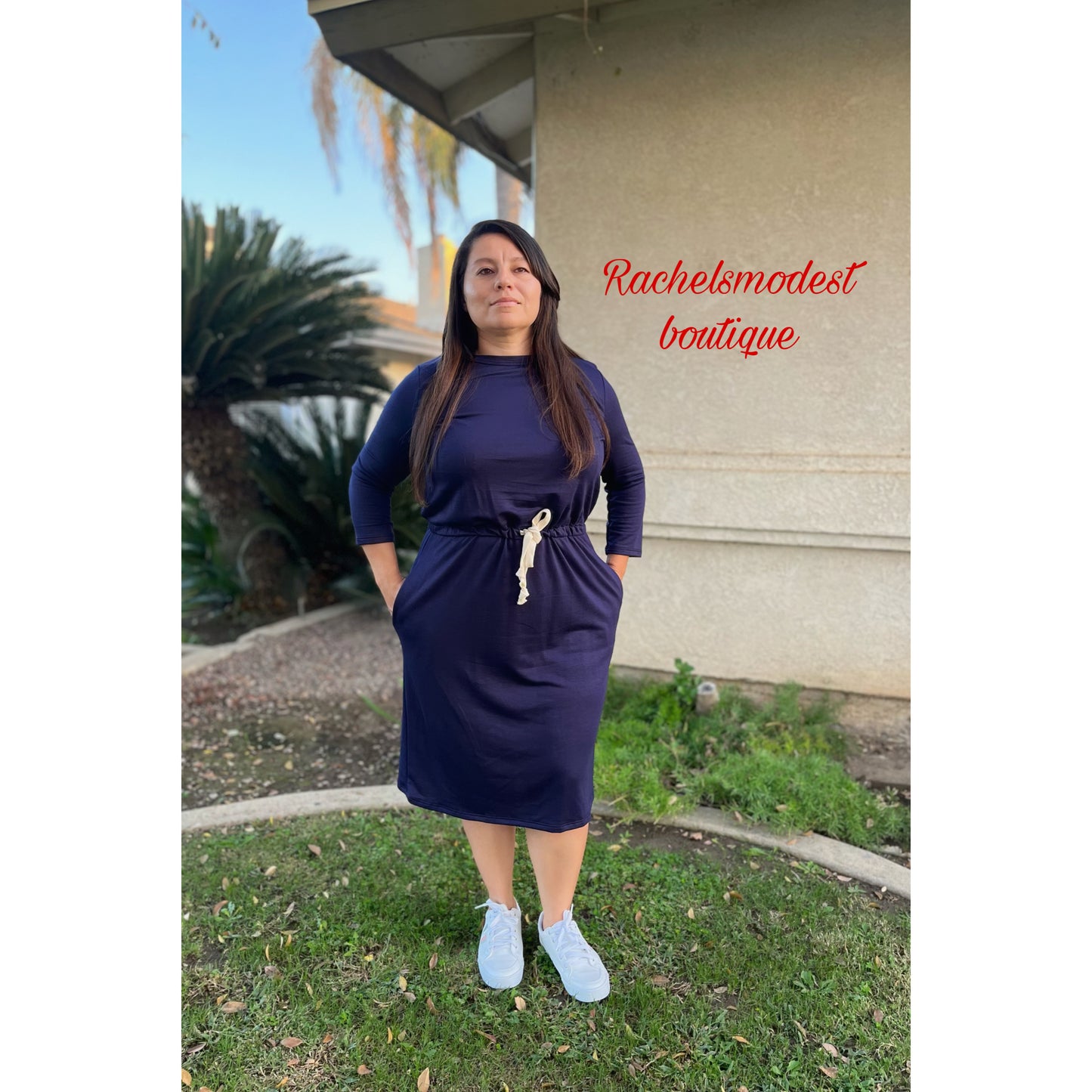 Navy Blue Sport Midi Dress