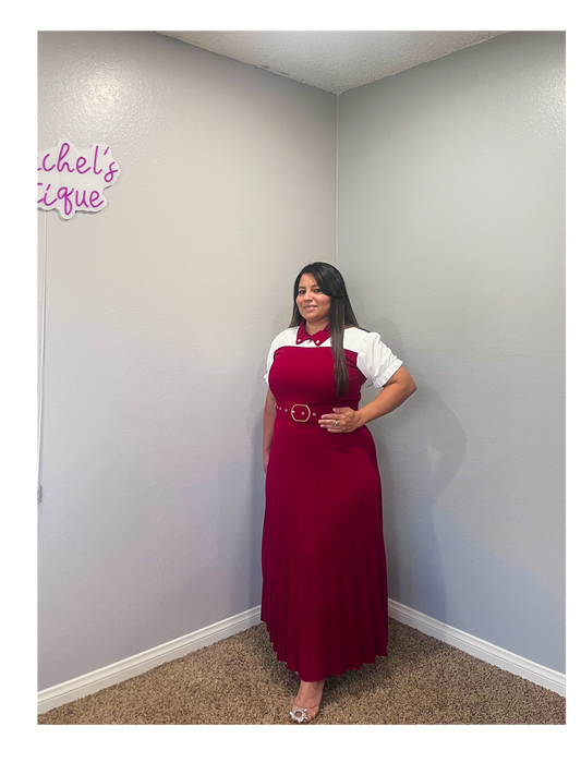 Vestido Plisado Color Rojo